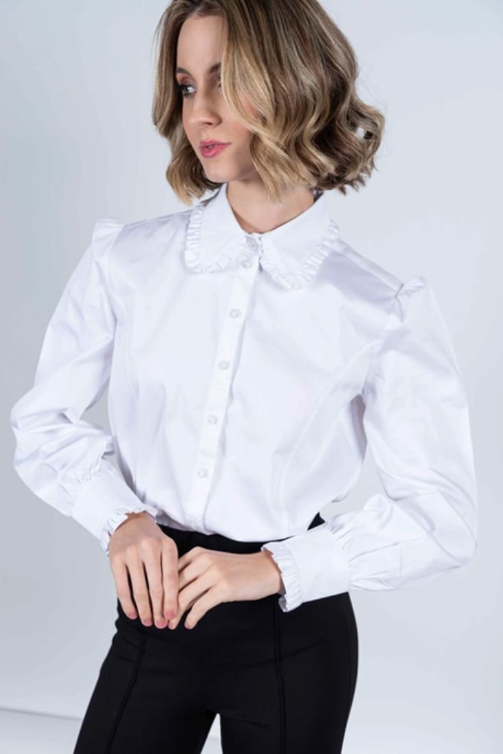 SUE luxury cotton shirt with LYCRA - Romantic Look